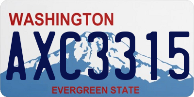WA license plate AXC3315