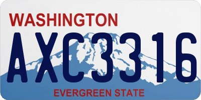 WA license plate AXC3316