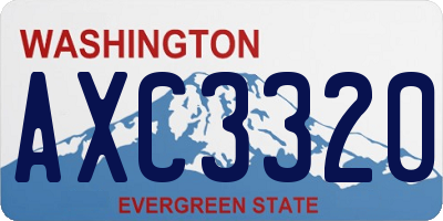 WA license plate AXC3320