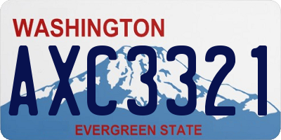 WA license plate AXC3321