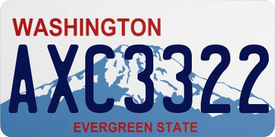 WA license plate AXC3322