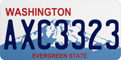 WA license plate AXC3323