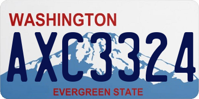 WA license plate AXC3324