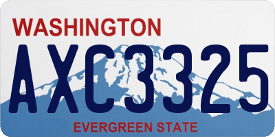 WA license plate AXC3325