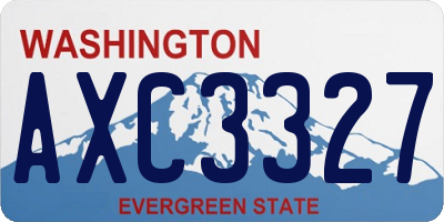 WA license plate AXC3327