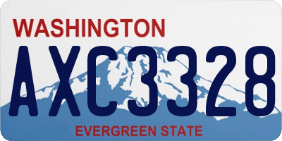 WA license plate AXC3328