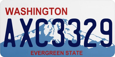 WA license plate AXC3329