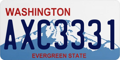 WA license plate AXC3331