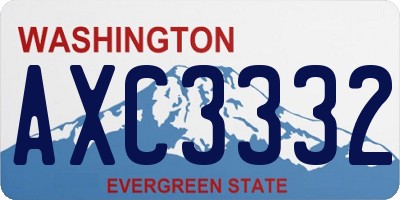 WA license plate AXC3332