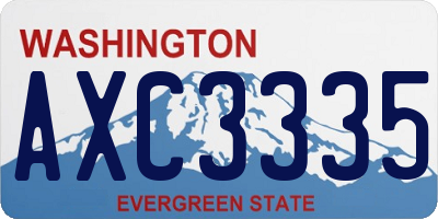 WA license plate AXC3335