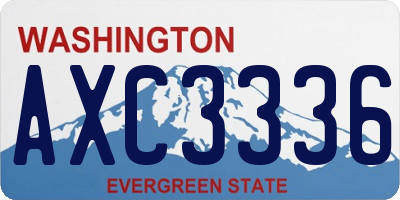 WA license plate AXC3336