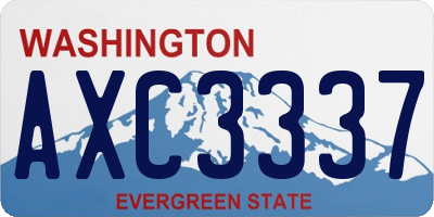 WA license plate AXC3337