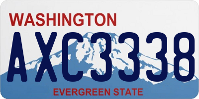 WA license plate AXC3338