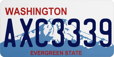 WA license plate AXC3339