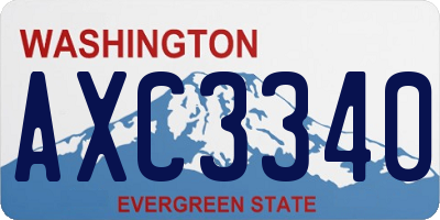 WA license plate AXC3340