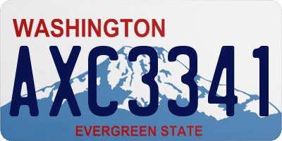 WA license plate AXC3341