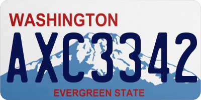 WA license plate AXC3342