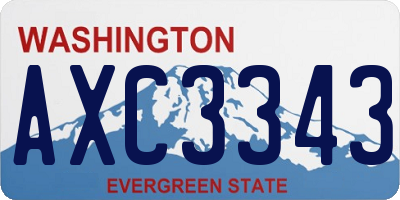 WA license plate AXC3343