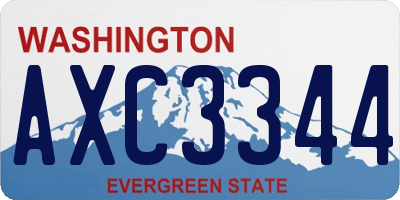 WA license plate AXC3344
