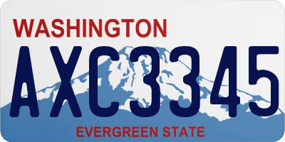 WA license plate AXC3345