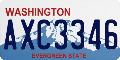 WA license plate AXC3346