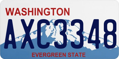 WA license plate AXC3348