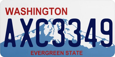 WA license plate AXC3349