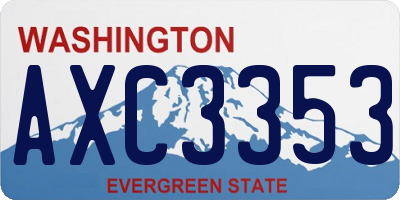 WA license plate AXC3353