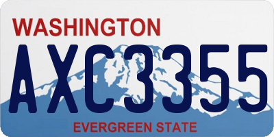 WA license plate AXC3355