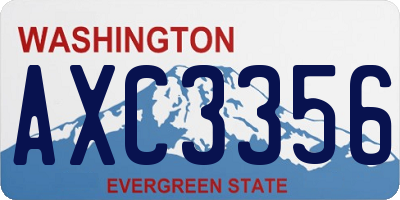 WA license plate AXC3356