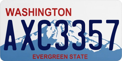 WA license plate AXC3357
