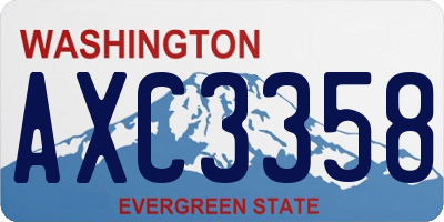 WA license plate AXC3358