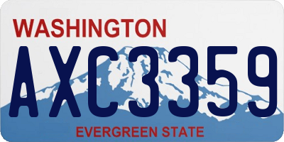 WA license plate AXC3359