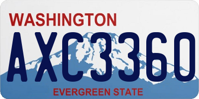 WA license plate AXC3360