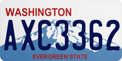 WA license plate AXC3362