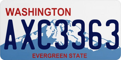 WA license plate AXC3363