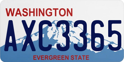 WA license plate AXC3365
