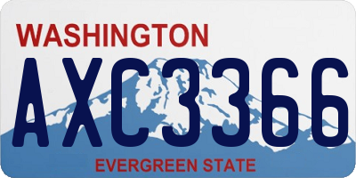 WA license plate AXC3366