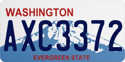 WA license plate AXC3372