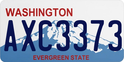 WA license plate AXC3373