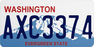 WA license plate AXC3374