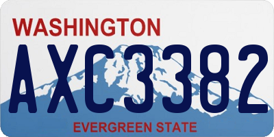 WA license plate AXC3382
