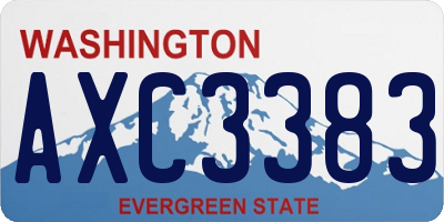 WA license plate AXC3383