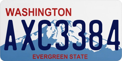 WA license plate AXC3384