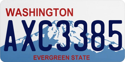 WA license plate AXC3385