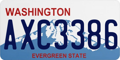 WA license plate AXC3386
