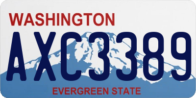 WA license plate AXC3389