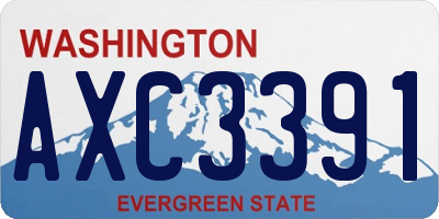 WA license plate AXC3391