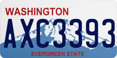 WA license plate AXC3393