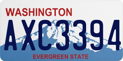 WA license plate AXC3394
